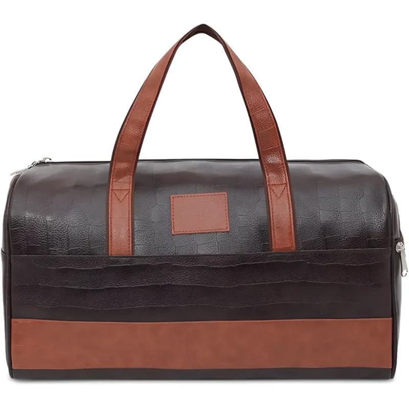 Premium brown duffle bag with contrast handles corporate bulk order