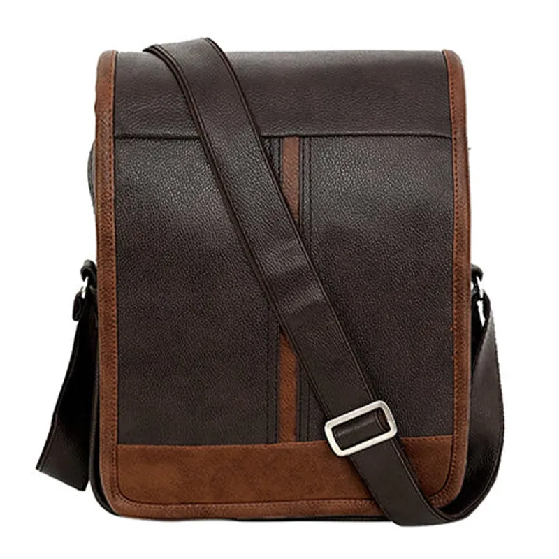 Brown leatherette office messenger sling bag bulk corporate gifting