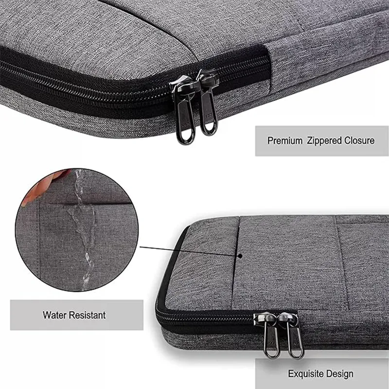 Customized laptop sleeves with logo water resistant corporate laptop sleeve with front pocket and zipper for employee gifting and promotional branding