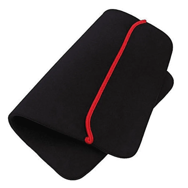 Neoprene laptop sleeve bulk black soft laptop sleeve with elastic flap closure for corporate gifting and promotional branding
