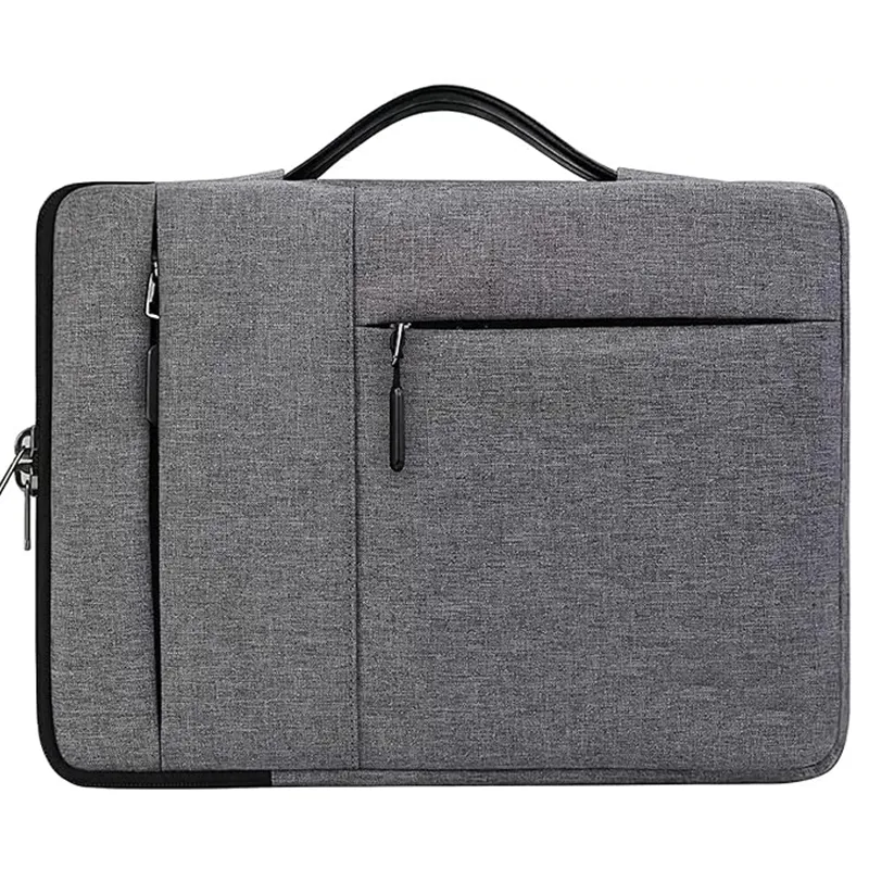 Customized laptop sleeves with logo water resistant corporate laptop sleeve with front pocket and zipper for employee gifting and promotional branding