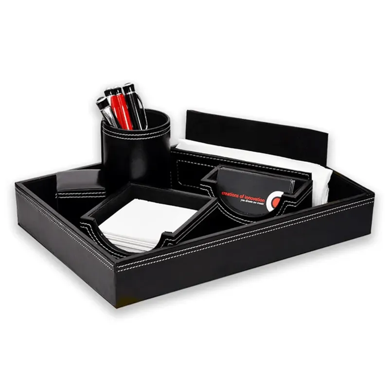 Leather desk organizer executive office table organizer for bulk corporate gifting in events, promotions, employee gifting