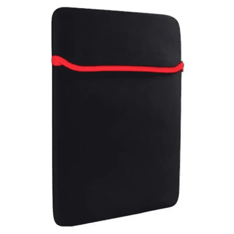 Neoprene laptop sleeve bulk black soft laptop sleeve with elastic flap closure for corporate gifting and promotional branding