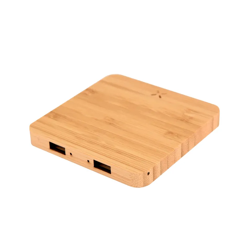 Eco-friendly bamboo wireless charging pad for corporate gifting bulk order with fast wireless charging support for smartphones