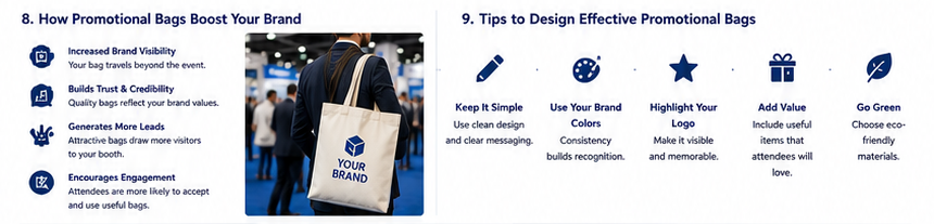 Trending promotional bags for exhibitions 2026, Eco-friendly corporate event bags, Premium customized exhibition bags